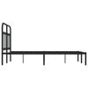 vidaXL Bed Frame Black Powder-Coated Steel 47.2x74.8 in Small Double