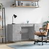 vidaXL Desk Concrete Grey Engineered wood, iron, faux leather Standard