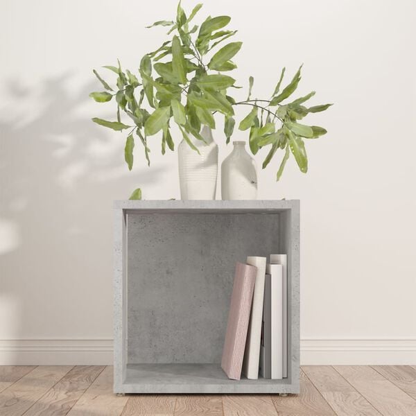 vidaXL Side Table Concrete Grey Engineered Wood 13x13x13.6 in Side Table