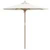 vidaXL Garden Parasol Cream White Ø 270 x 260 cm Bamboo