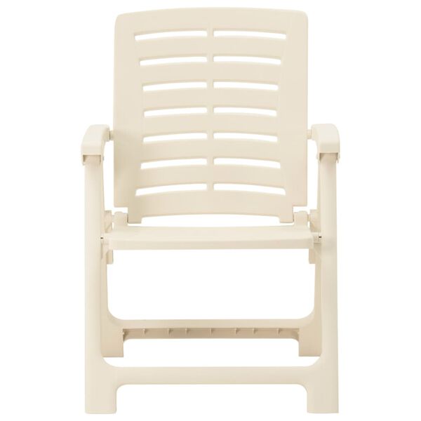 vidaXL Garden Chair Set of 4 White Plastic Foldable Garden Chair