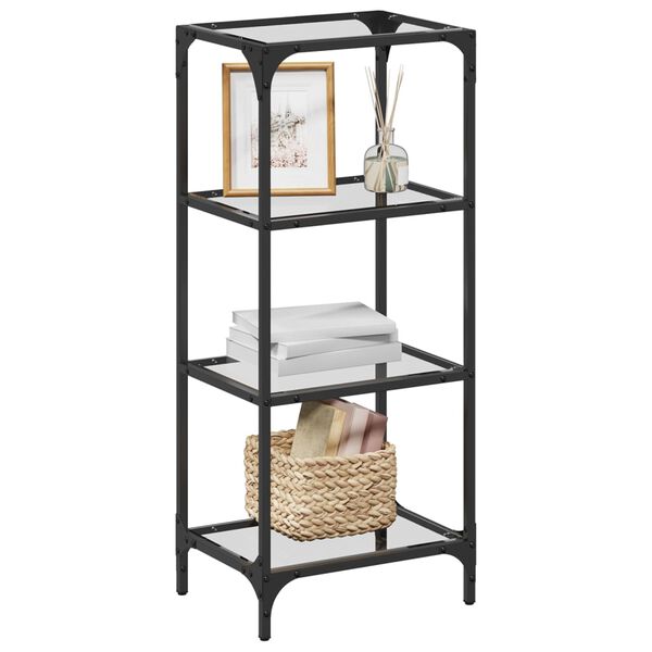 vidaXL Storage Rack Transparent glass Stainless Steel and Glass Small