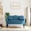 vidaXL Bench Blue Velvet (100% polyester), plywood, solid rubber wood