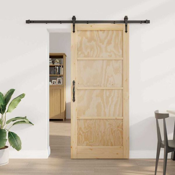 vidaXL Sliding Door ORKDAL Brown 30.71 x 79.53 in Solid Pine Wood