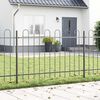 vidaXL Garden Fence Grey 5.58 x 2.62 ft Powder-coated Steel