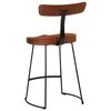 vidaXL Bar Stool Set of 2 Brown and Black Solid Mango Wood and Iron