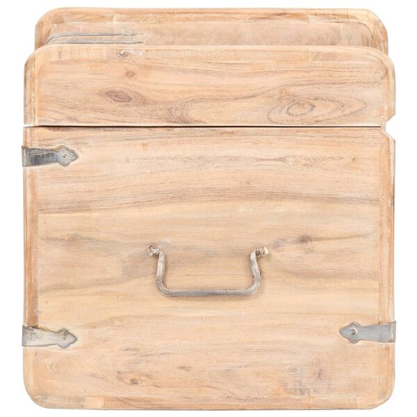 vidaXL Chest White Solid Acacia wood 15.7 in x 15.7 in x 15.7 in