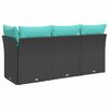 vidaXL Garden Sofa with Cushion 8 pcs Black Poly rattan