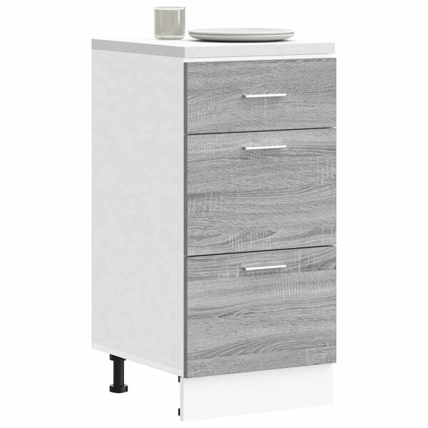 vidaXL Bottom Cabinet Grey Sonoma Engineered Wood 15.7x18.1x32.1 in