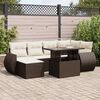 vidaXL Garden Sofa Set Brown, Cream white