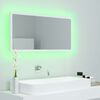 vidaXL Mirror White Engineered wood, acrylic 35.4x3.3x14.6 in