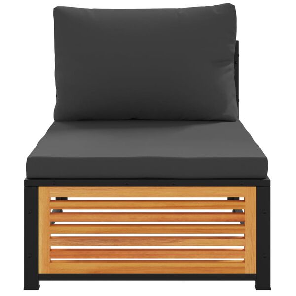 vidaXL Garden Sofa Anthracite Solid acacia wood, Powder-coated steel Small