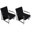 vidaXL Armchairs Set of 2 Black Cotton Standard Ergonomic Armchairs