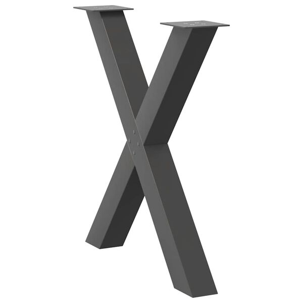vidaXL Dining Table Leg Set of 2 Anthracite Powder-coated Steel