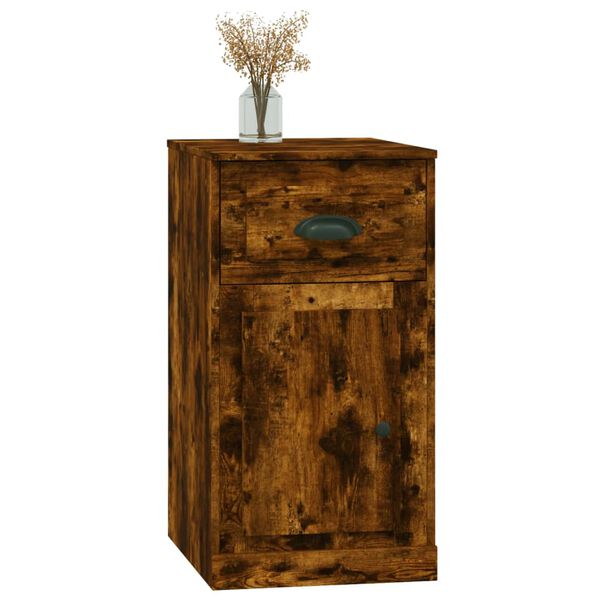 vidaXL Side Cabinet Smoked Oak Engineered Wood 15.7x19.7x29.5 in