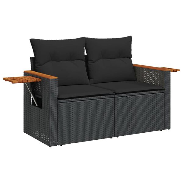 vidaXL Garden Sofa Set Black