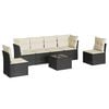 vidaXL Garden Sofa Set Black PE rattan, powder-coated steel, tempered glass