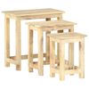 vidaXL Side Table Set of 3 Brown Solid Mango Wood Small to Medium