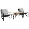 vidaXL Balcony Furniture Set Black, Light Grey