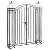 vidaXL Garden Gate Black Wrought Iron Large Durable Garden Gate