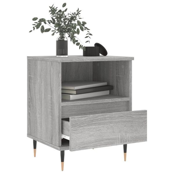 vidaXL Bedside Cabinet Gray Sonoma Engineered wood Medium