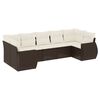 vidaXL Garden Sofa Set Brown, Cream White PE rattan, powder-coated steel