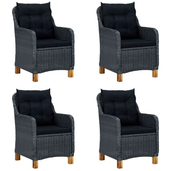 vidaXL 5 Piece Patio Dining Set Dark Gray