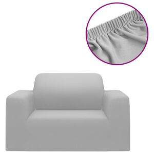 vidaXL Couch Slipcover Grey 100% Polyester jersey 35.4-55.1 in wide