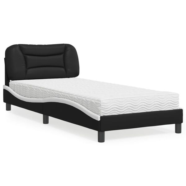 vidaXL Bed Black and White