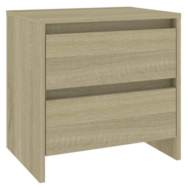 vidaXL Bedside Cabinet Set of 2 Sonoma Oak Engineered wood Compact