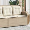 vidaXL Reclining Patio Bench Beige PE Rattan, powder-coated steel, polyester