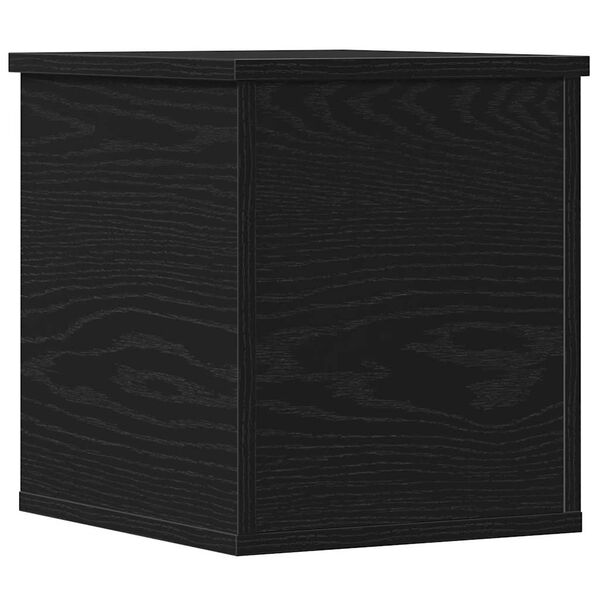 vidaXL Storage Box Black Oak 11.81 x 13.78 x 13.78 in Engineered Wood
