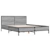 vidaXL Bed Frame Gray sonoma Engineered wood, Metal, Plywood King Size