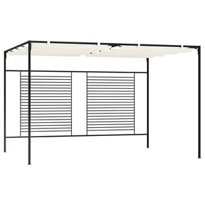 vidaXL Gazebo with Retractable Roof 9.8‘x13.1‘x7.5‘ Cream 0.59 oz/ft²