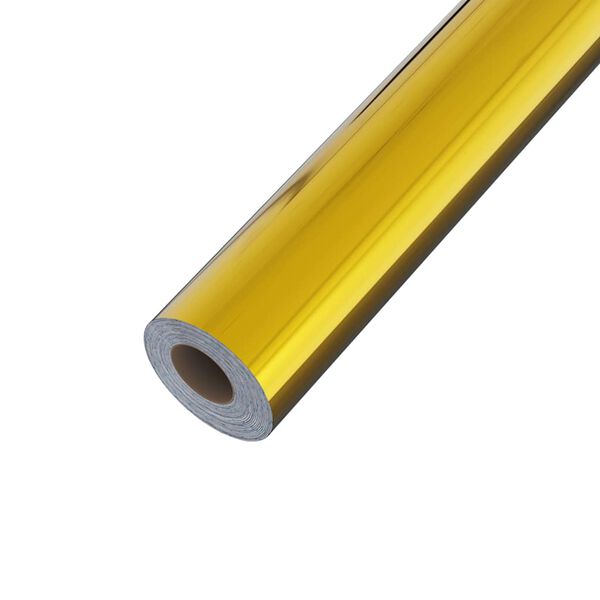 vidaXL Self-adhesive Furniture Film High Gloss Gold 196.9x35.4" PVC