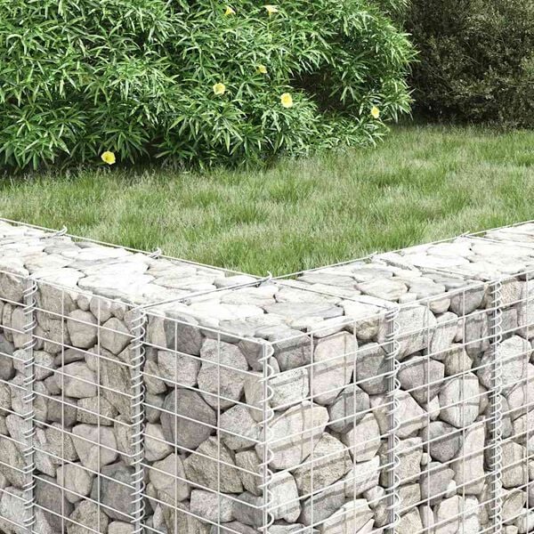 vidaXL Gabion Raised Bed Silver Iron Extra Tall Gabion Raised Bed