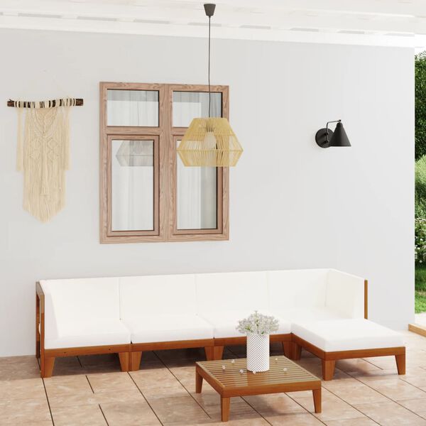 vidaXL Garden Lounge Set Cream white