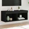 vidaXL TV Cabinet Black Engineered wood Medium TV Cabinet Rectangular