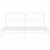vidaXL Bed Frame White Steel Full Bed Frame Rectangular Traditional