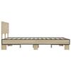 vidaXL Bed Frame Sonoma oak Engineered wood, metal, plywood Double