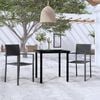 vidaXL Garden Dining Set Black Powder-Coated Steel Standard Durable