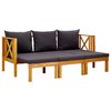 vidaXL Bench Dark grey, Light wood Solid acacia wood, Polyester