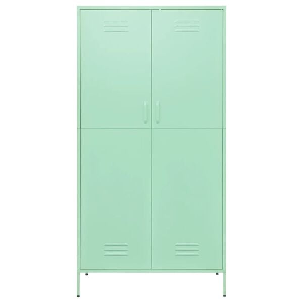 vidaXL Wardrobe Mint Steel 35.4 x 19.7 x 70.9 in Modern Mint Wardrobe