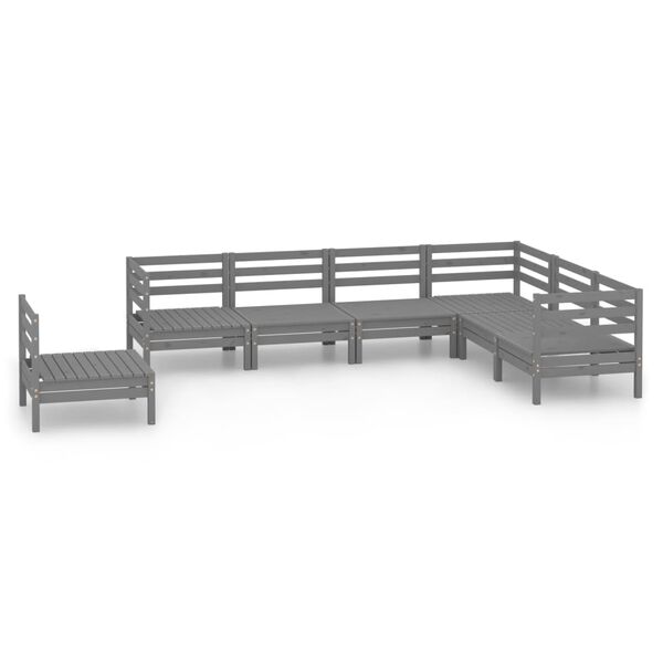 vidaXL Garden Lounge Set Grey Solid Pinewood Medium Modular