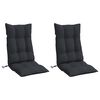 vidaXL Highback Chair Cushion Set of 2 Black