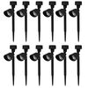 vidaXL Outdoor Solar Powered LED Spotlight Black 12 pcs