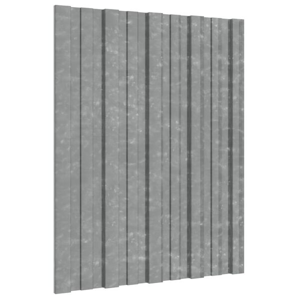 vidaXL Roof Panels 36 pcs Galvanised Steel Silver 23.6x17.7"