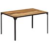 vidaXL Dining Table Brown, Black Solid mango wood, Powder-coated iron