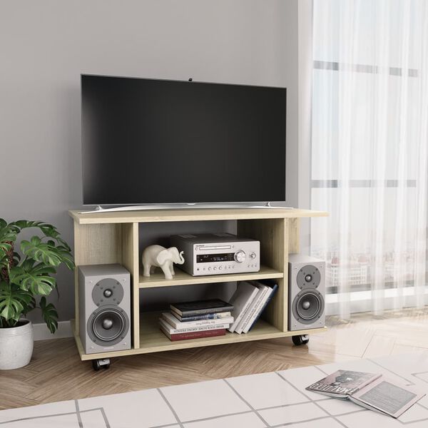 vidaXL TV Cabinet Sonoma Oak Engineered Wood 31.5x15.7x17.7 in