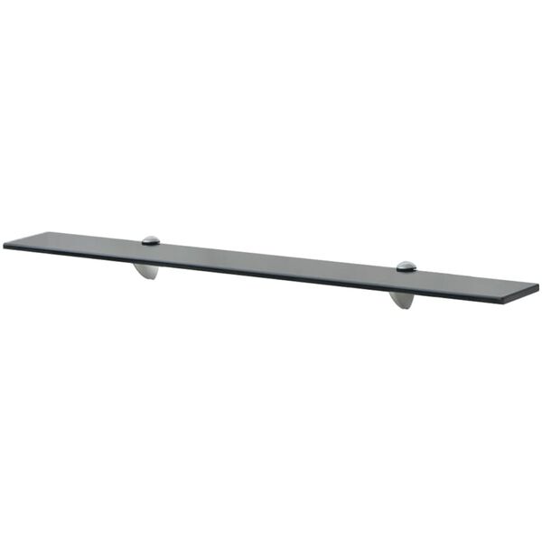 vidaXL Floating Shelf Black Tempered safety glass 31.5 x 7.9 in